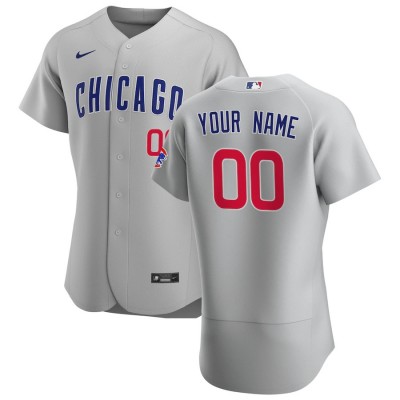 Chicago Cubs Custom Men's Nike Gray Road 2020 Authentic Team Jersey